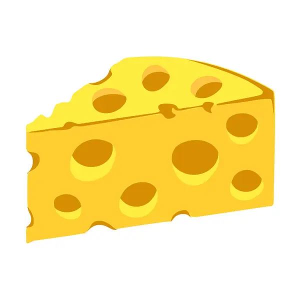 Beyaz arkaplan vektör illüstrasyonunda peynir dilimi