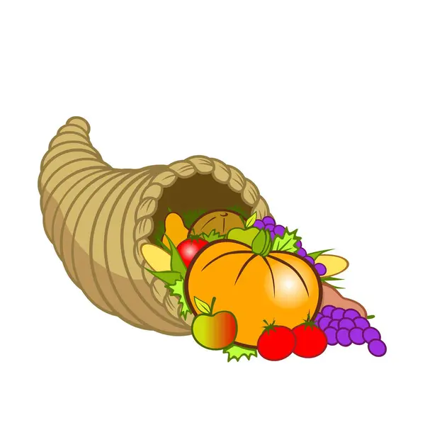 Şükran Günü, çizgi film vektör illüstrasyonu