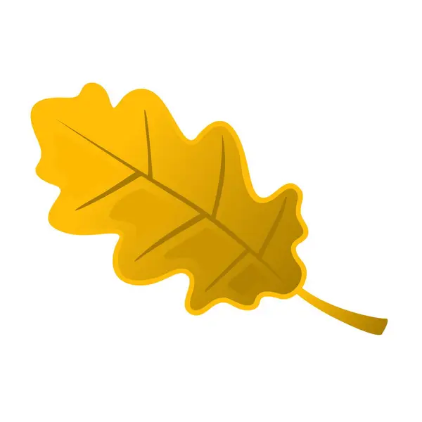 Sarı sonbahar yaprağı ikonu. Beyaz arkaplanda izole edilmiş sonbahar yaprağı vektör simgesinin düz çizimi