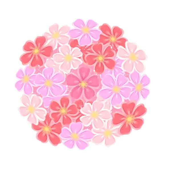 Beyaz arkaplan üzerine pembe çiçek süsleme simgesi