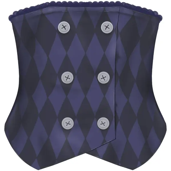 Düğmeleri ve deseni olan mavi ve beyaz gerçekçi bir ceket.