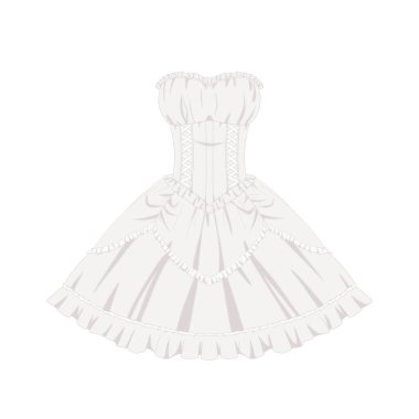 Fiyonklu beyaz gelinlik. vektör illüstrasyonu