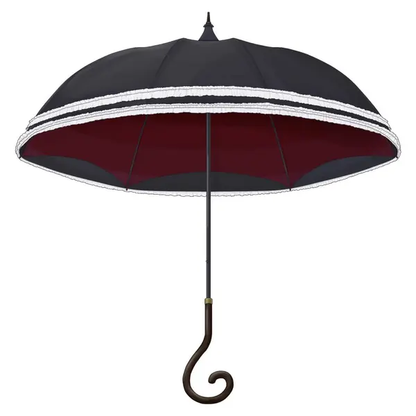 Siyah şemsiye izole. 3d illüstrasyon