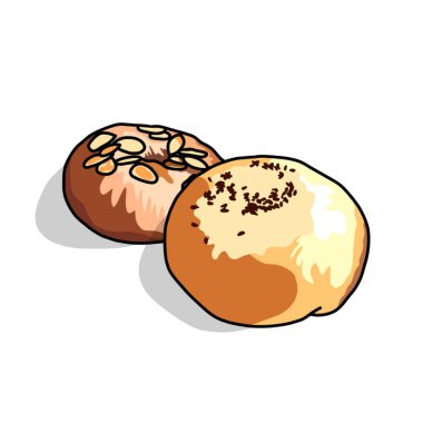 Ekmeğin el çizimi çizimi. izole vektör.