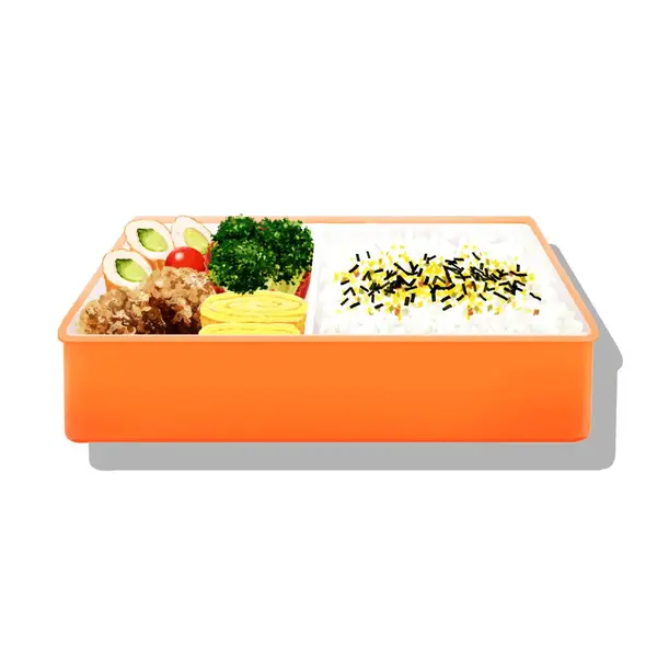 Beyaz arka planda bir kutu lezzetli yiyecek.