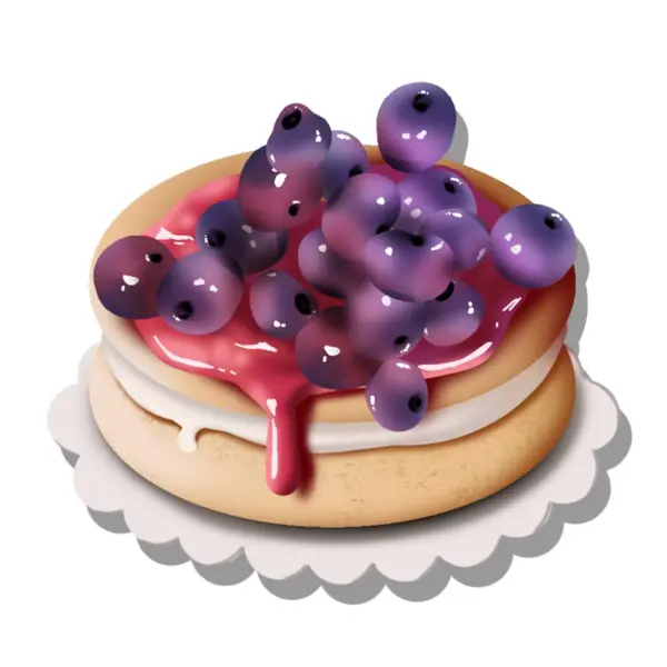 3 boyutlu vişne reçelli pasta.