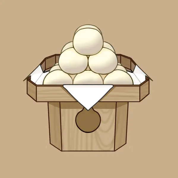 Ahşap yuvalı Paskalya yumurtası karikatürü