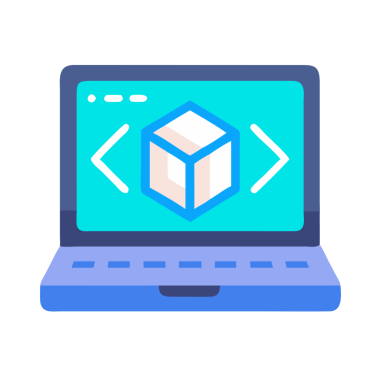 Yazılım geliştirme için 3d kodlayıcı dizüstü bilgisayar simgesi. bilgisayar ve dizüstü simgesi