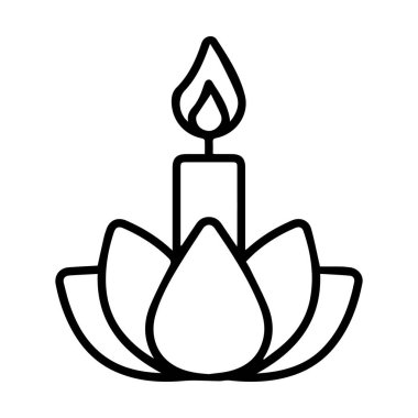 Erimiş balmumu ve nilüfer çiçeği ile yanan iki mumdan oluşan minimalist çizgi sanatı, rahatlamayı, meditasyonu ve sağlığı simgeliyor..