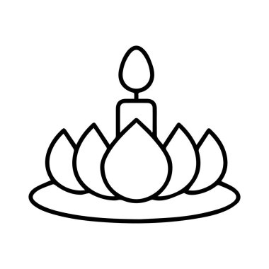 Erimiş balmumu ve nilüfer çiçeği ile yanan iki mumdan oluşan minimalist çizgi sanatı, rahatlamayı, meditasyonu ve sağlığı simgeliyor..