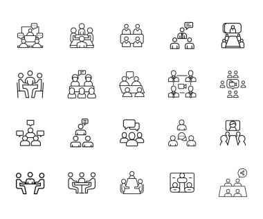 Modern takım çalışması simgesi işbirliği, proje yönetimi, iş uygulamaları ve ofis panelleri için ideal. UI / UX tasarımı için ölçeklenebilir vektör simgeleri.