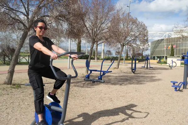 Parktaki açık hava egzersizleri.