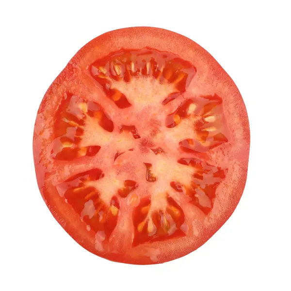 Natural organic village tomato on white background, single half raw tomato, isolated background, clipping path,
