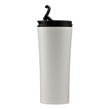 Termo şişe şeffaf arkaplanda izole edilmiş. Beyaz renk termos, Png izole arkaplan.