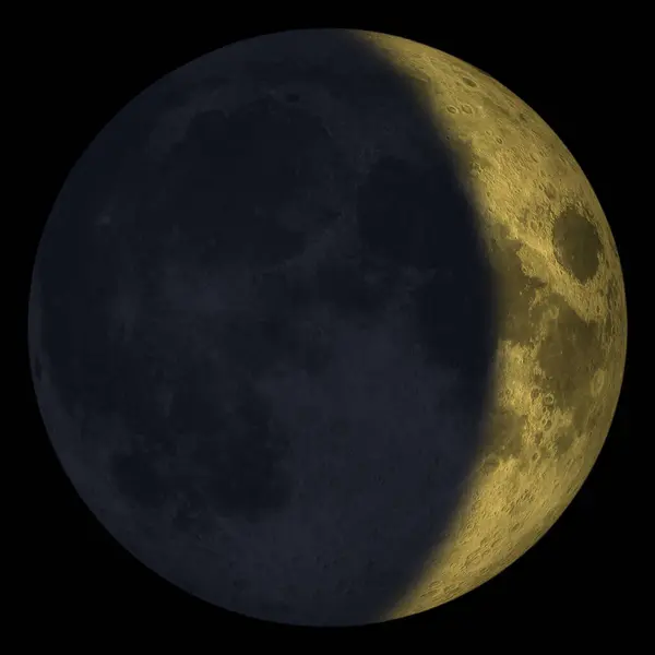 Cilalı Hilal Sarı Rengi (Ay Aşaması) - izole png arkaplanı, 