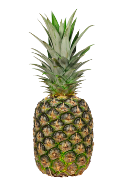 Beyaz Arkaplanda izole edilmiş taze olgun ananas, izole edilmiş png arkaplan.