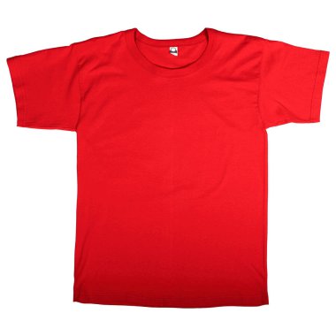 Tasarım modeli için kırmızı renkli Düz Tişört, izole png arkaplan.