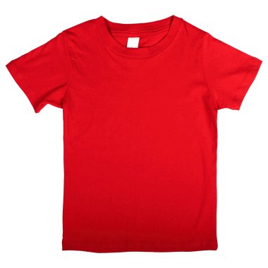 Tasarım modeli için kırmızı renkli Düz Tişört, izole png arkaplan.