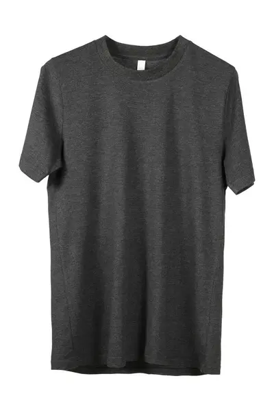 Koyu Gri Düz Tişört Askıda, izole edilmiş beyaz arka plan.