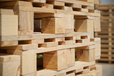 Tahta Paletler Doğal Işık Altında Yığılmış