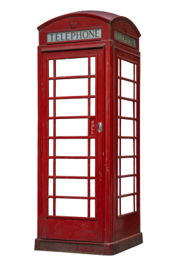Iconic Red British telefon kulübesi Png geçmişini izole etti. Londra Telefon Kulübesi
