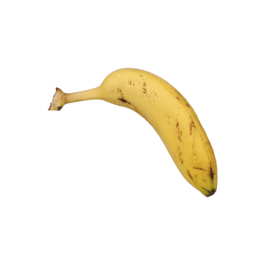 Tek muz izole beyaz arka plan.