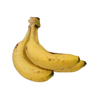 Muz demeti, beyaz arka plan, lezzetli yerel muzlar yemeye hazır, izole edilmiş.