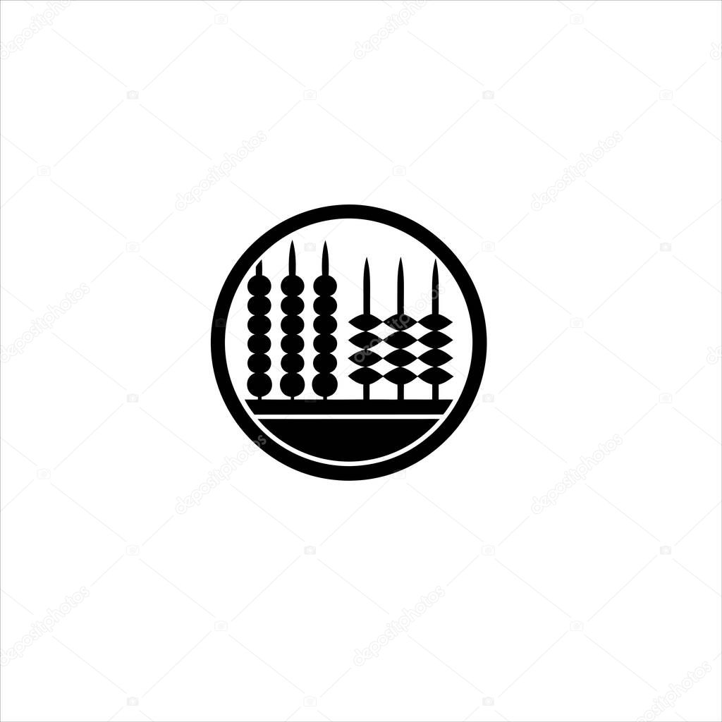 Vector graphic of various types of traditional abacus and food skewers.