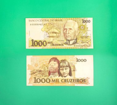 Eski Brezilyalı koleksiyoncu & # 39; 'un Mareşal Candido Rondon' un resmine sahip 1000 cruzeiros notu