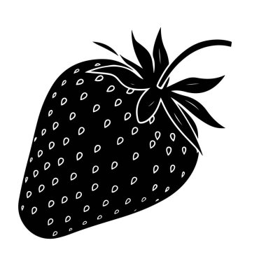 Çilekli siyah beyaz resim