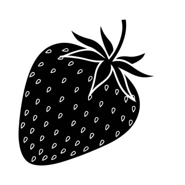 Çilekli siyah beyaz resim