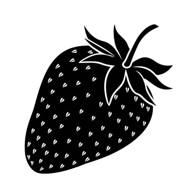 Çilekli siyah beyaz resim