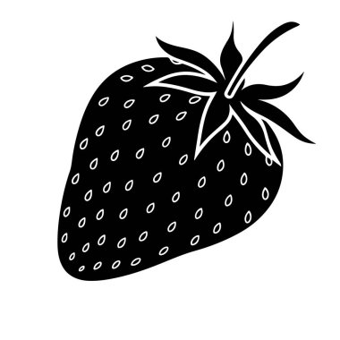 Çilekli siyah beyaz resim