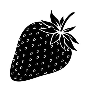 Çilekli siyah beyaz resim