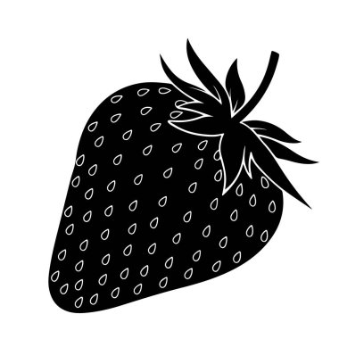 Çilekli siyah beyaz resim