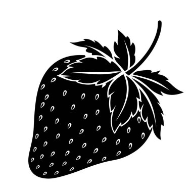 Çilekli siyah beyaz resim