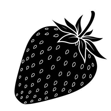 Çilekli siyah beyaz resim