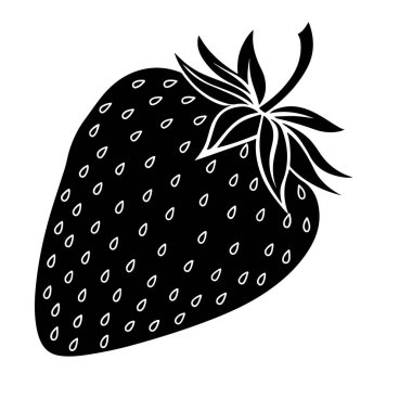 Çilekli siyah beyaz resim