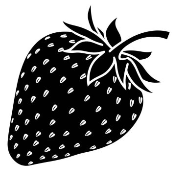 Çilekli siyah beyaz resim