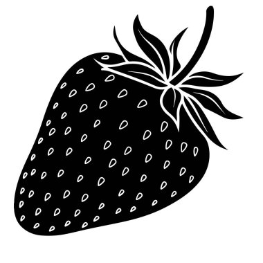 Çilekli siyah beyaz resim