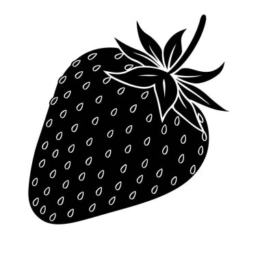 Çilekli siyah beyaz resim