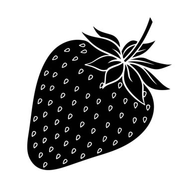 Çilekli siyah beyaz resim