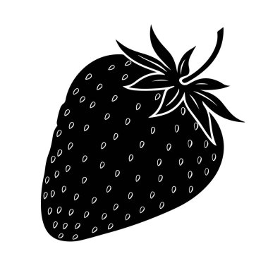 Çilekli siyah beyaz resim