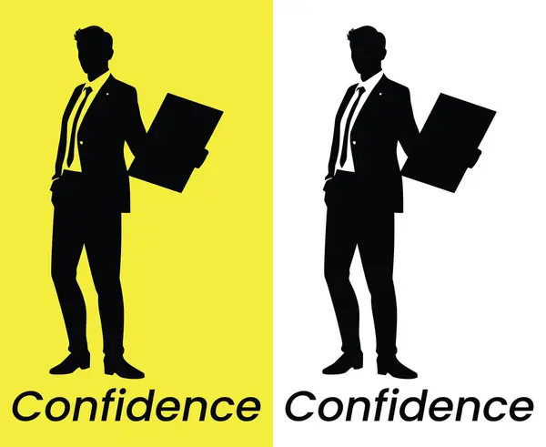 Illustration A professional of a confident businessman holding a document. Represents leadership, success, and corporate ambition. Ideal for business, management, and branding.