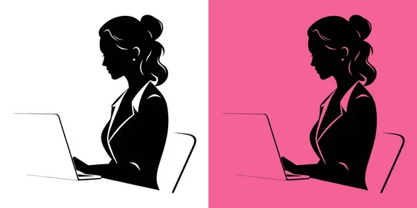 Genç bir kariyer kadınının tasviri, verimliliği, ev yaşamını ve dijital çağdaki profesyonel adanmışlığı sembolize eden dizüstü bilgisayarına odaklandı. Modern bir çalışma ortamında dizüstü bilgisayarda yazı yazan bir kadın ofis çalışanı tasviri.