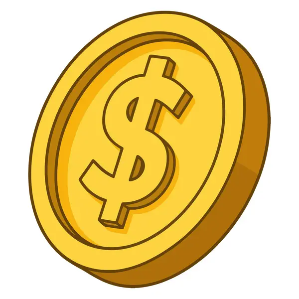 3D Altın Para İllüstrasyon Parlak Sarı Para Sembolü Zenginliği, İş Büyümesini, Finansal Yatırımı, Çevrimiçi Ekonomi, Bankacılık Kârı ve Dijital Platformlar İçin Nakit Akışı Temsil Ediyor