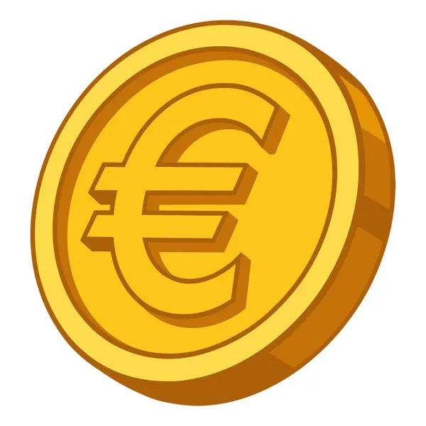 3D Altın Para İllüstrasyon Parlak Sarı Para Sembolü Varlık, Finans, Avrupa Ekonomi, Yatırım, İş Kârı, Kripto Kavramları ve Dijital Bankacılık Elementleri Temsilcisi