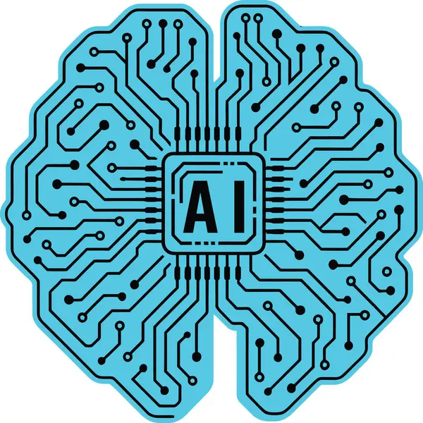 Makine Öğrenme ve Veri Bilimi Projeleri için Akıllı Teknoloji İllüstrasyonu Devre Yolları ile Geleceğin Yapay Zeka Beyin Kavramı. Teknoloji ve Yenilik Teması İçin Fütürist Dijital Yapay Zeka Çipi ve Sinirsel Ağ Tasarımı