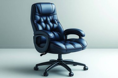 Sofistike ve profesyonelce, bu resimde ergonomik siyah ofis koltuğu sergileniyor. Lüks tüylü bir yastık ve titiz beyaz dikişler var. Modern tasarımı her türlü çalışma alanını yükseltir..