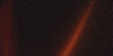 Çapraz turuncu ışık desenli koyu renkli bir arka plan. Görüntü, Dünya 'nın uzaydan çekilmiş ünlü bir fotoğrafı olan Soluk Mavi Nokta' yı anımsatıyor. Bileşimi çok az ve atmosferik..